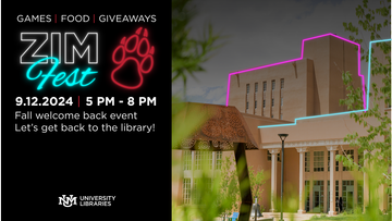 University Libraries to Host Welcome Back Event: Zim Fest at Zimmerman Library