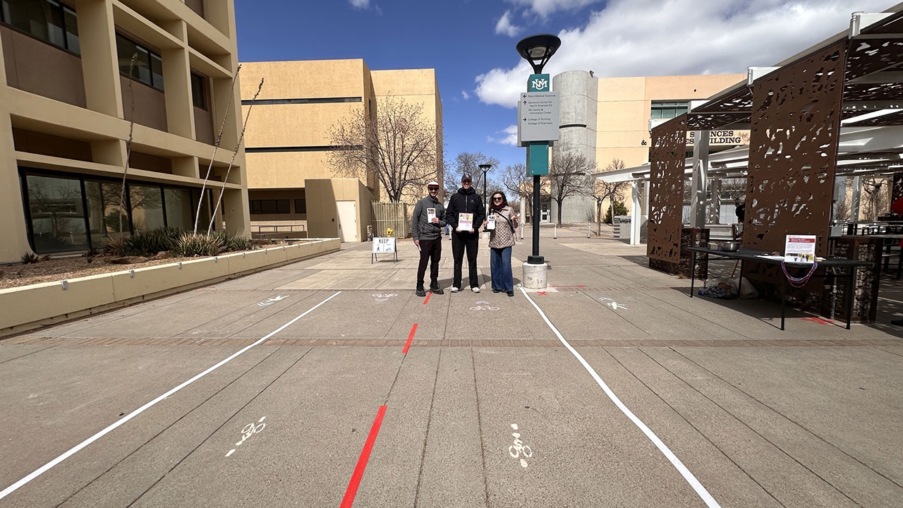 Several lanes for various modes of transportation