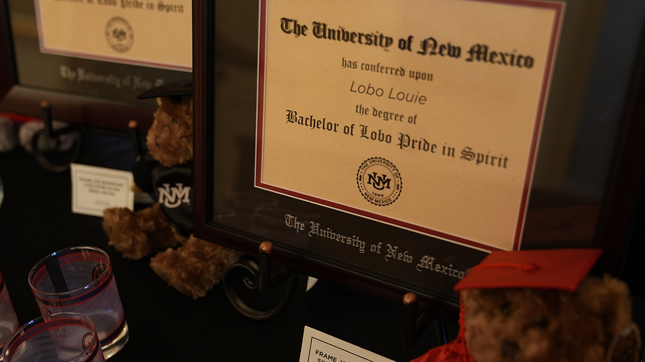 Lobo Louie and his Bachelor of Lobo Pride and Spirit.