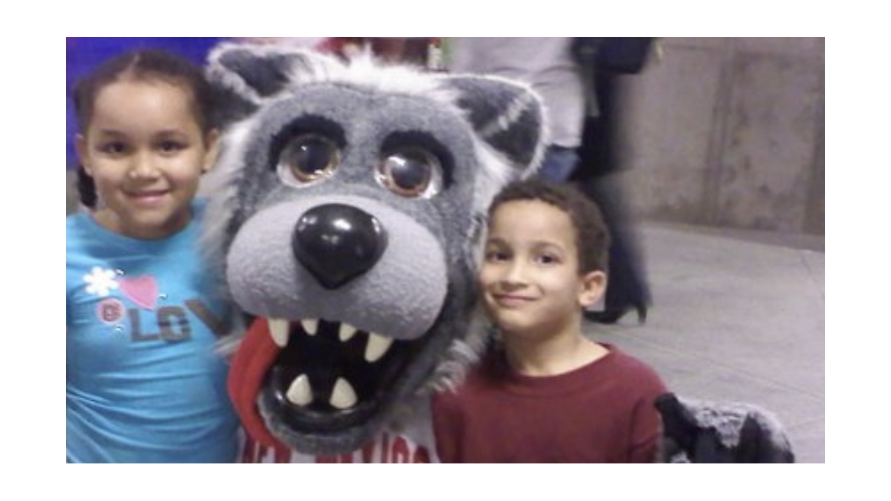 Kaelyn with her brother and Lobo Louie