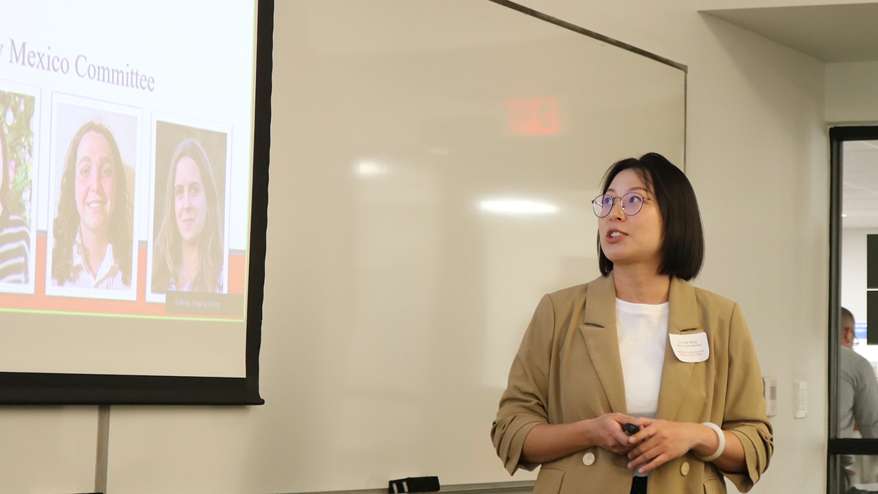 Assistant Professor Yuting Yang presents her research titled
