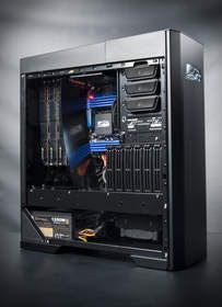 The Mach V is Falcon Northwest's most elite desktop system. Fully customizable from the hardware to exotic paintwork in any color you can imagine, each one is a masterpiece of handcrafted silicon. This Mach V features NVIDIA SLI technology with 3 GeFor...