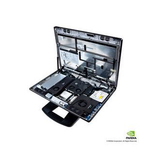 HP Z1-overhead view (w/hood open) of internal components tray