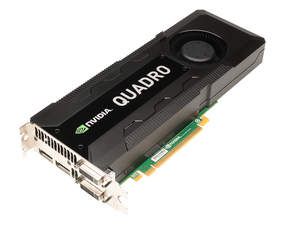 New NVIDIA Quadro K5000 professional graphics card - 3 qtr shot