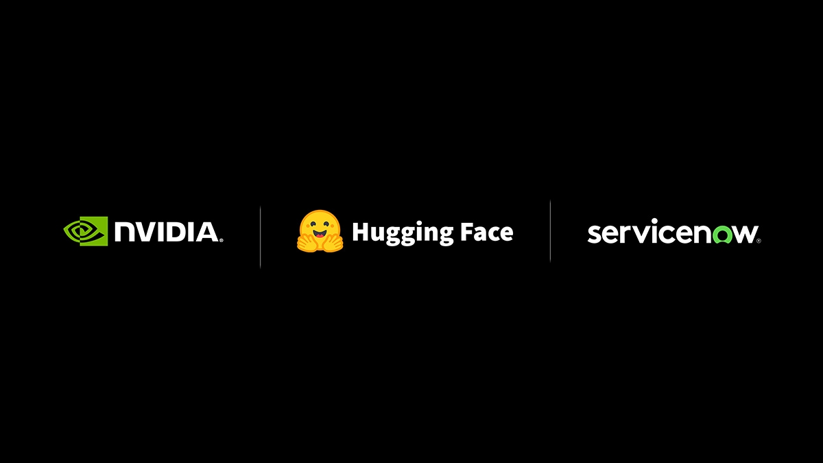 ServiceNow, Hugging Face, and NVIDIA Logos