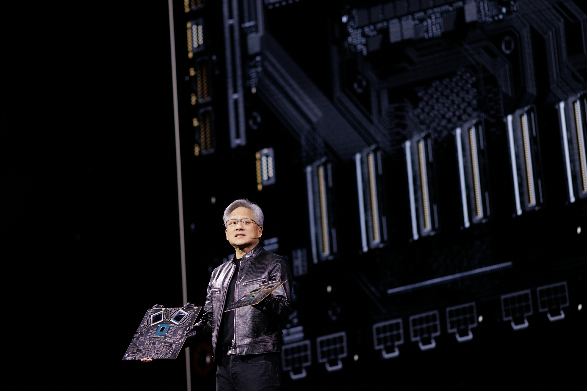 NVIDIA CEO Jensen Huang Showcases GB200 Grace Blackwell Superchips