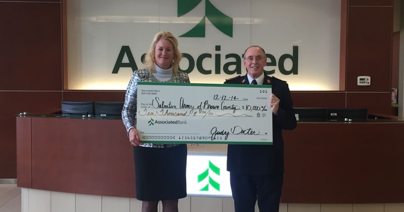 Associated Bank presents $10,000 Match Day check to The Salvation Army of Brown County Associated Bank presents $10,000 Match Day check to The Salvation Army of Brown County