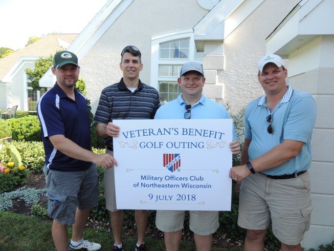 Associated Bank colleagues (from left to right) Chris Stoeger, Michael Dunlap, Jeremiah Newman and Brad Jarosinski golfed in the Veteran’s Benefit Golf Outing.