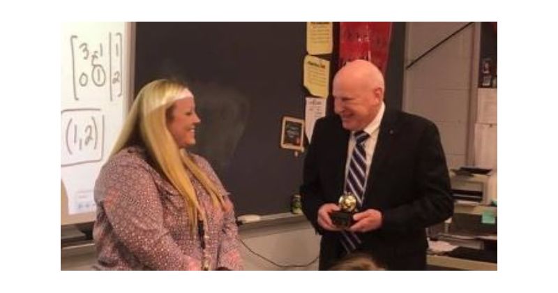 Thomas Kress presents Golden Apple award in Rockford