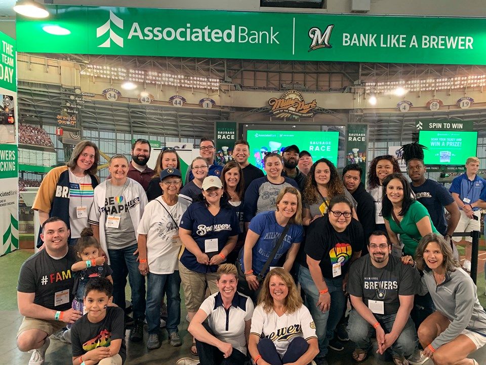 Associated Bank colleagues attended Brewers Pride night at Miller Park on June 5.