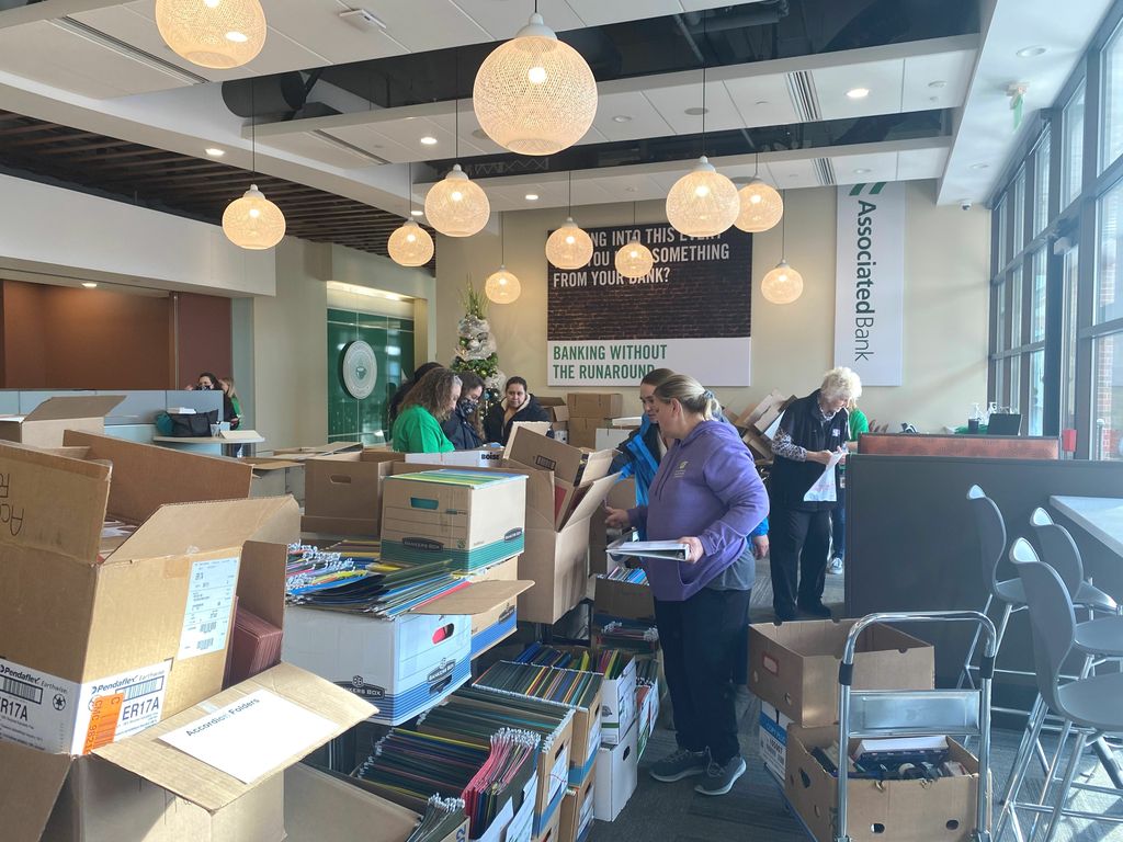 Associated Bank donates office supplies to over 20 local nonprofits 