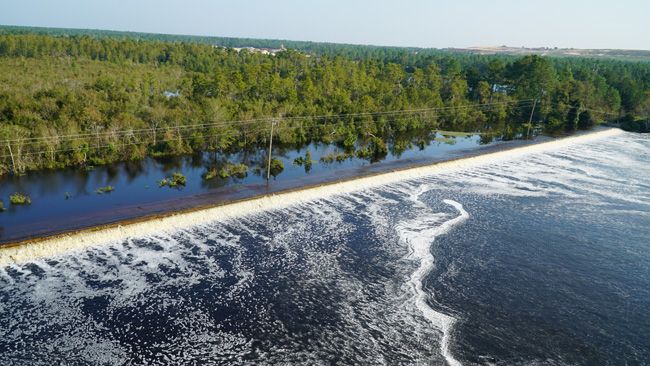 Rising Cape Fear River overtops cooling lake at Duke Energy's Sutton Plant