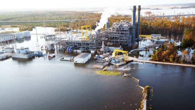 Cape Fear River flooding damages Sutton Lake, causes safe shutdown of natural gas plant