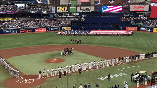 Duke Energy Florida lineworkers honored at Tampa Bay Rays opening day; company pledges $1,000 for every Rays victory