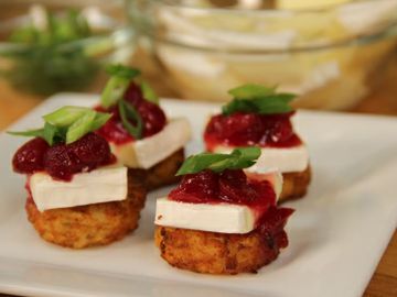 Dunksgiving Appetizer: Cranberry Brie Hash Brown Canapés