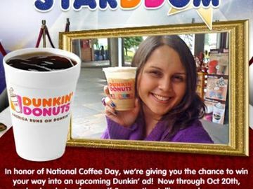 In honor of National Coffee Day, Dunkin’ Donuts Launches the Chance for StarDDom Contest