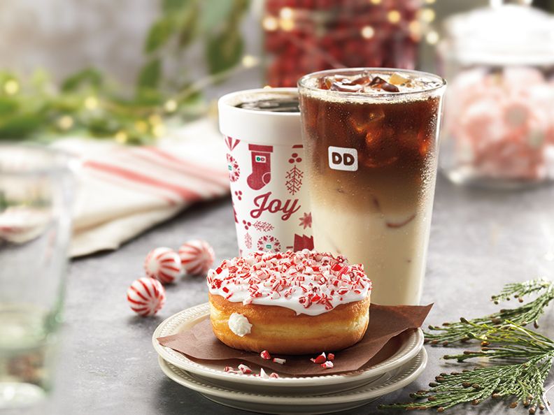 It’s a Joyful Holiday Season at Dunkin’ Donuts with New Crème Brulée Macchiato, Candy Cane Crunch Donut and Boston Kreme Croissant Donut