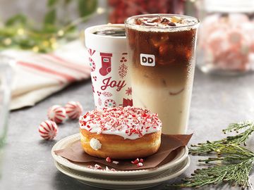 It’s a Joyful Holiday Season at Dunkin’ Donuts with New Crème Brulée Macchiato, Candy Cane Crunch Donut and Boston Kreme Croissant Donut