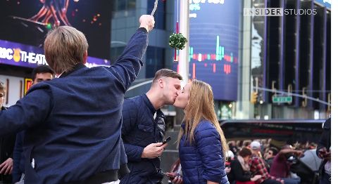 Spreading Holiday Joy with Coffee, Donuts and…. Mistletoe!