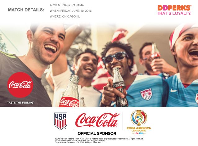 Dunkin’ Donuts And Coca-Cola Team Up To Offer New DD Perks® Members  Tickets To COPA America Centenario