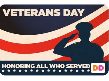 Dunkin' Donuts Salutes Veterans with Free Donut on Veterans Day 