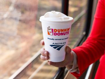 Dunkin’ Donuts Hot Coffee Is Now Being Served Onboard Amtrak Northeast Regional Trains