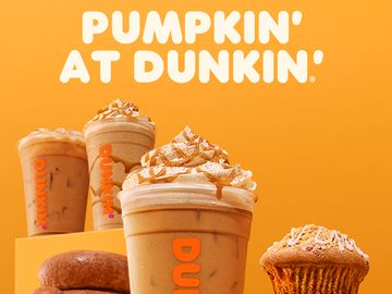 Dunkin’ Offers Free Pumpkin Flavored Coffee at Eight Rebranded Pumpkin’ Stores