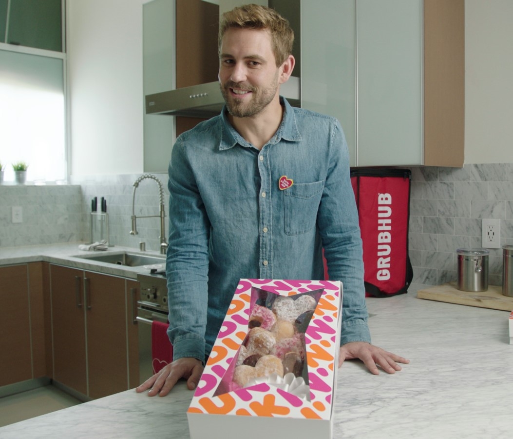 Dunkin’ and Grubhub Surprise Hopeless Romantic Nick Viall with a Donut Bouquet 
