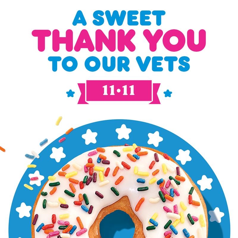 Dunkin’ Gives Veterans a Sweet Salute with Free Donut Offer on Veterans Day 