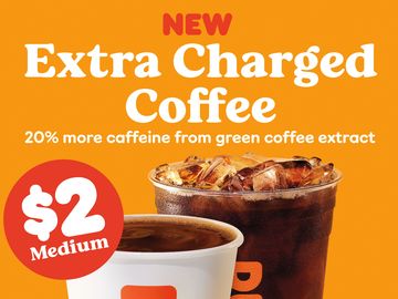 Take (Extra) Charge of 2021: Dunkin’s New Extra Charged Coffee Delivers 20% More Caffeine