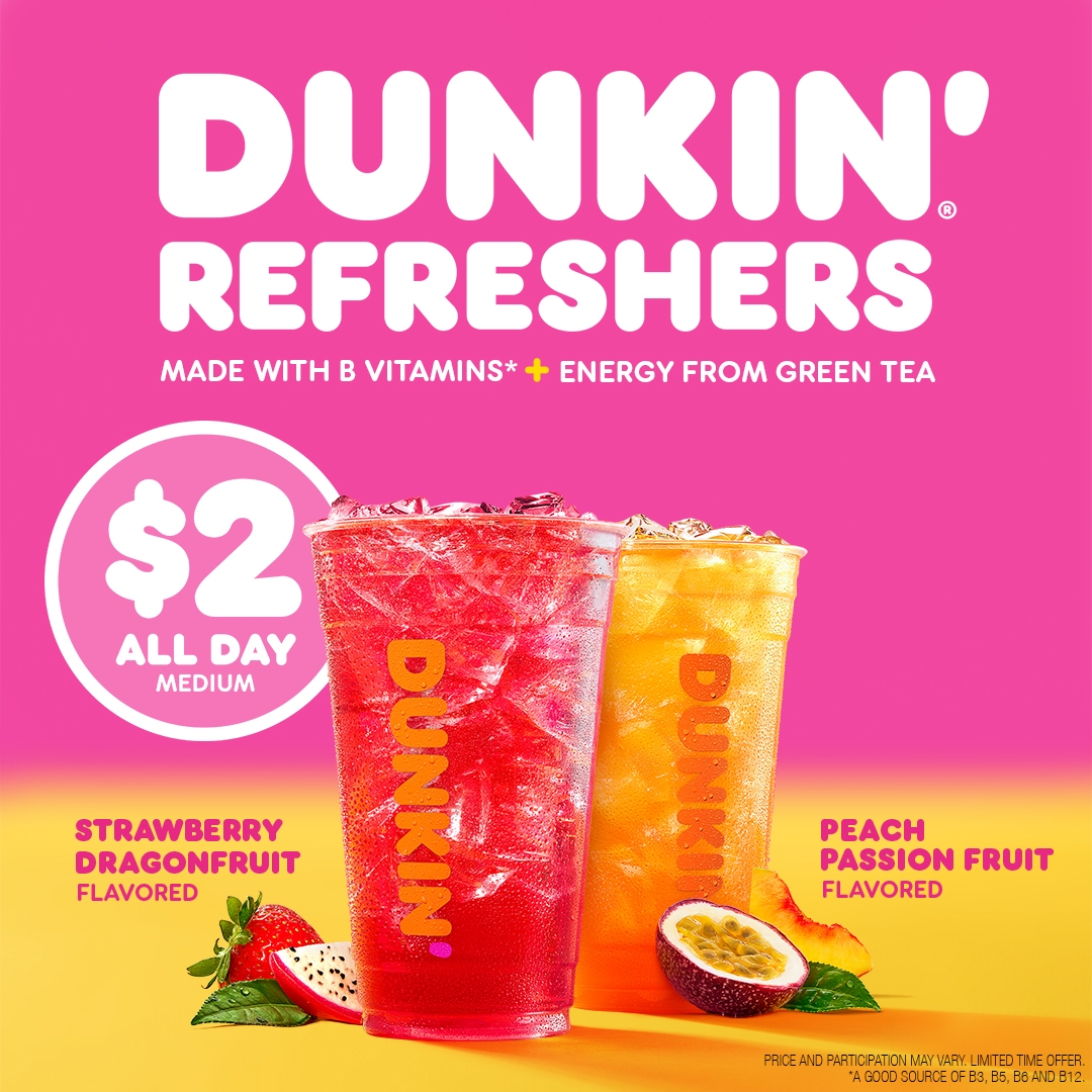 Get Up and Glow with New Dunkin’ Refreshers