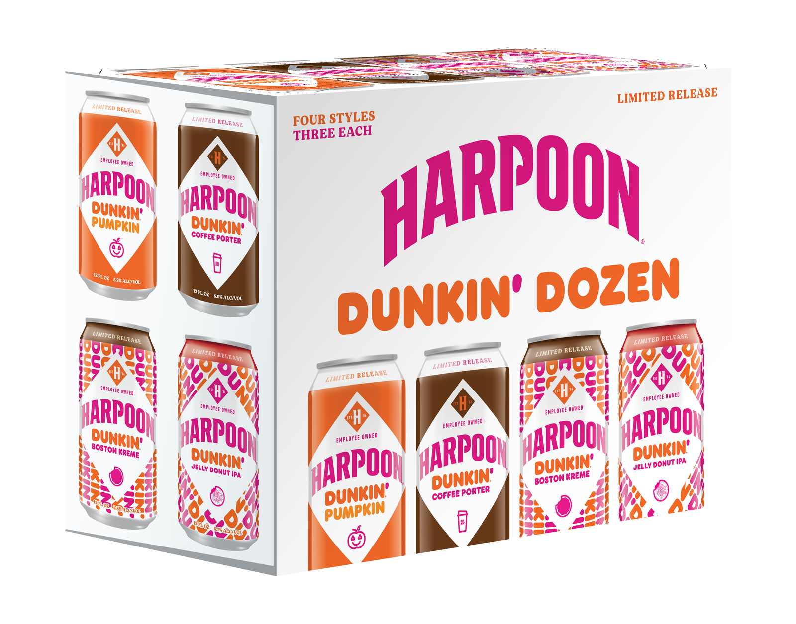 Bottling Joe and Joy: Harpoon Brewery and Dunkin’ Launch New Coffee and Donut-Infused Beers for Fall