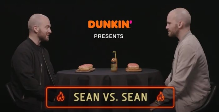 Watch Sean Evans Interview Himself While Trying Dunkin’s Spicy Ghost Pepper Donut