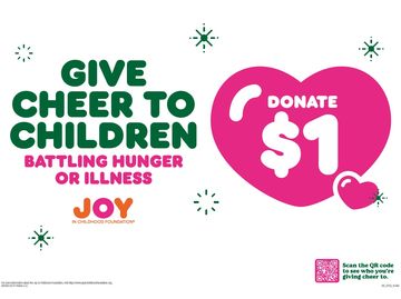 There’s Still Time to “Give Cheer” with The Dunkin’ Joy in Childhood Foundation