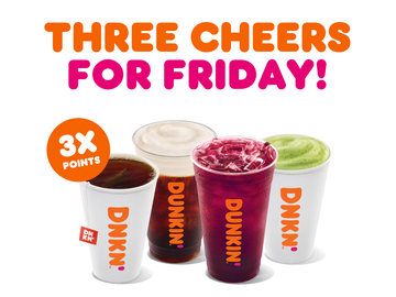 Give Your Friday A Boost With 3X Points on Hot and Iced Drinks