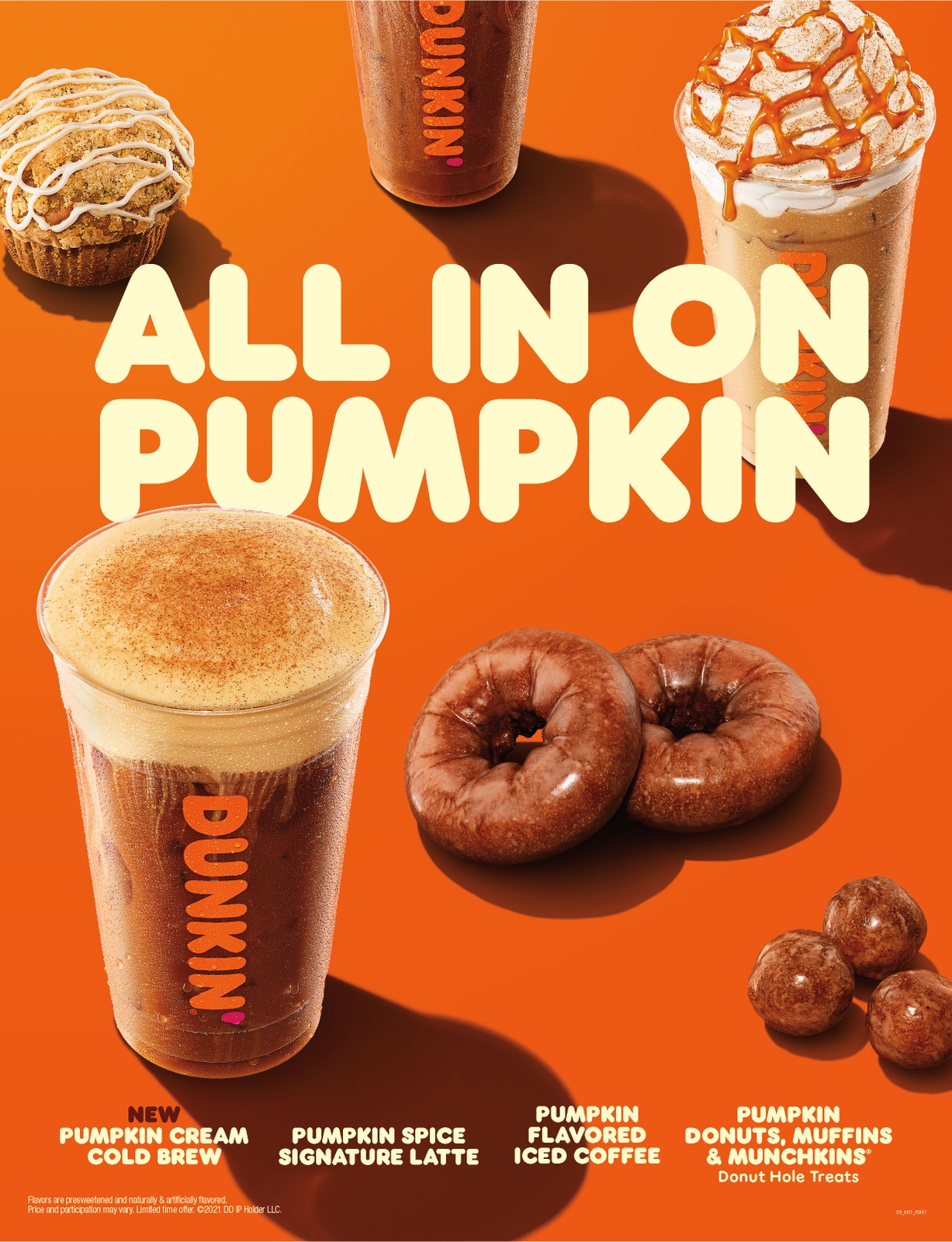 A Fresh Way to Pumpkin at Dunkin’: NEW Pumpkin Cream Cold Brew, Pumpkin Spice Signature Latte and More Fall into Dunkin’ Restaurants Earlier Than Ever Before