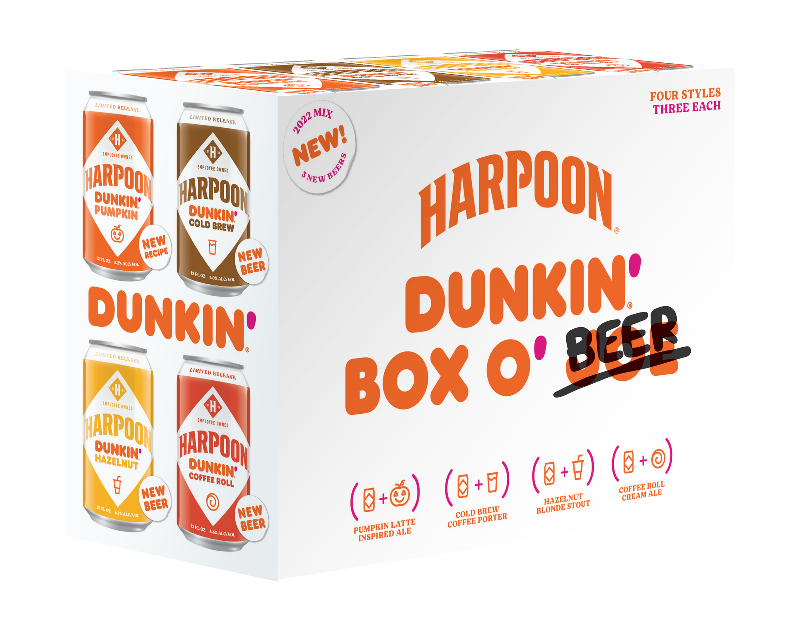 A Big Box O' Beer: Harpoon Brewery and Dunkin'® Return for a Fifth Season, Introducing Three New Flavors