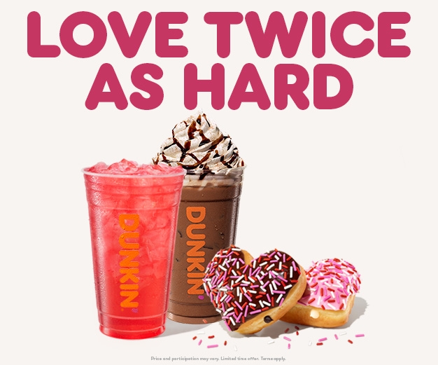 Fall Head Over Heels for Dunkin’s Valentine’s Day Treats and Dunkin’ Rewards’ First Member Exclusive: The Brownie Batter Signature Latte 