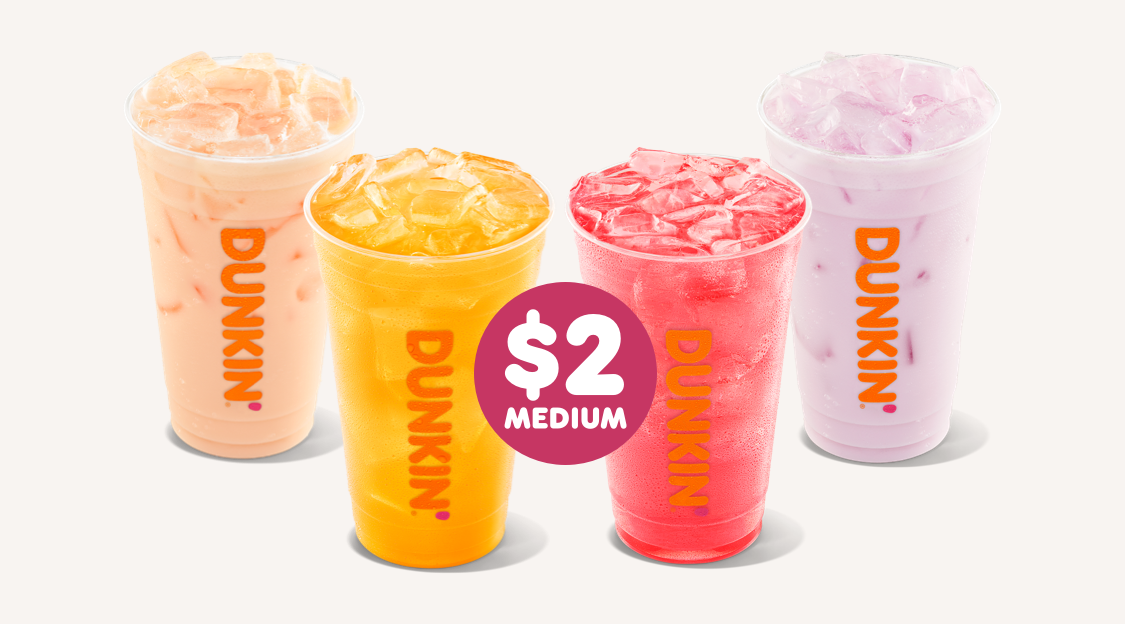 Go Bold and Bright for Spring with $2 Dunkin’ Refreshers