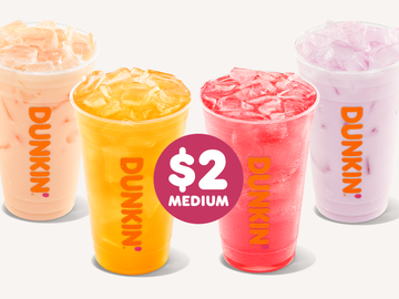 Go Bold and Bright for Spring with $2 Dunkin’ Refreshers