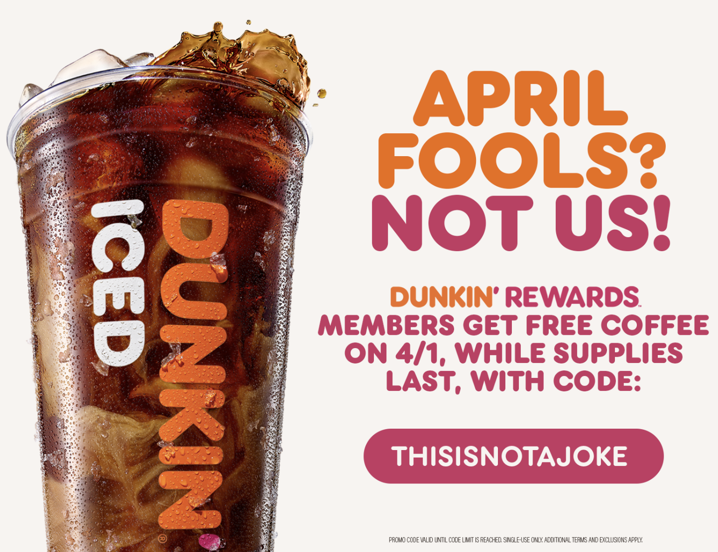 No Joke: Dunkin’® is Giving Away One Million Free Coffees This April Fools' Day 