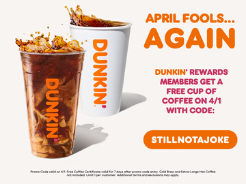 Dunkin' April Fools Day 2026
