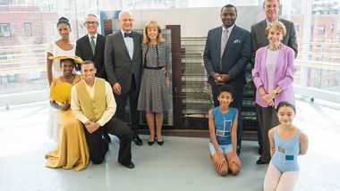 Executive Director Bennett Rink, Eric Wallach, Chairman Daria Wallach, Artistic Director Robert Battle, John Schaefer, Chairman Emerita Joan H. Weill, AAADT, Ailey II, Ailey School