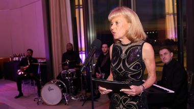 Ailey Board Chairman Daria Wallach speaking at Ailey's 2023 Washington, D.C. Gala pre-performance dinner