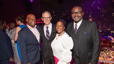 Gala Co-Chairs Rev Dwayne McClary and Dr. Danielle Robinson with Bennett Rink and Robert Battle at the 2023 Ailey Spirit Gala