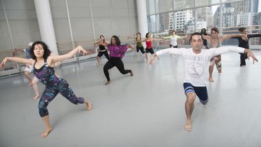 Cuban Modern Dance Technique  with Noibis Licea at Ailey Extension. Photo by Joe Epstein
