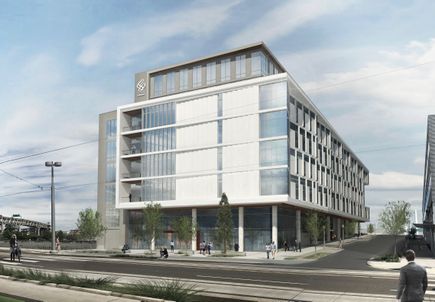 Knight Cancer Research Building rendering: west view