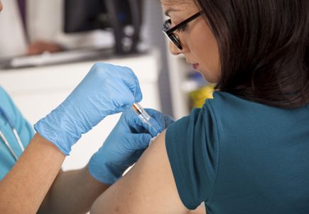 Patient getting a vaccine