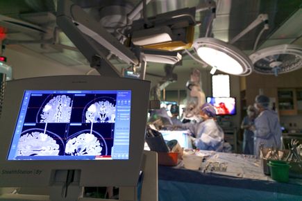 Awake craniotomy with language mapping