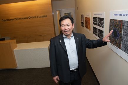 David Huang, M.D. Ph.D., outside COOL Lab